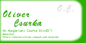 oliver csurka business card